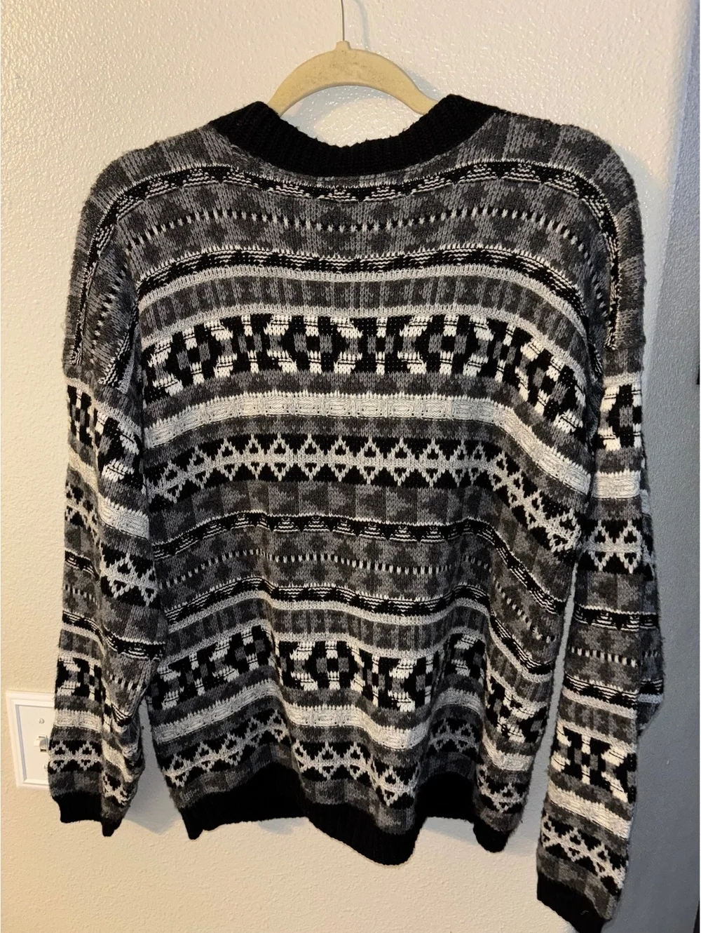 Vintage 90s New Era Aztec Geometric Knit Cardigan M